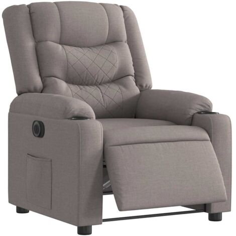 vidaXL Relaxsessel Elektrisch Taupe Stoff
