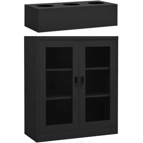 Büroschrank mit Pflanzkasten Anthrazit 90x40x128 cm Stahl vidaXL (1/5)