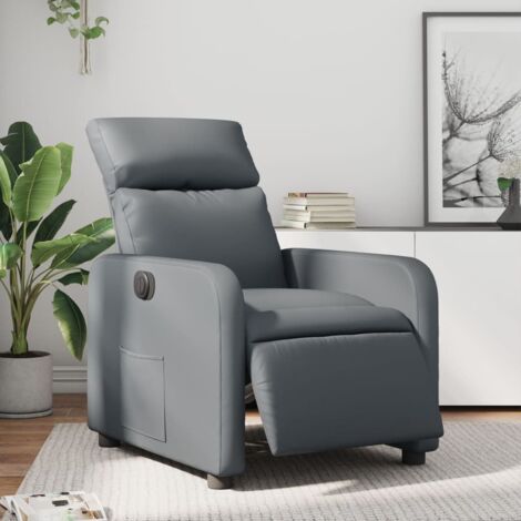 Relaxsessel Elektrisch Grau Kunstleder vidaXL