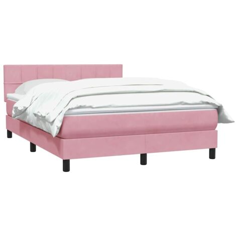 Boxspringbett mit Matratze Rosa 140x210 cm Samt vidaXL