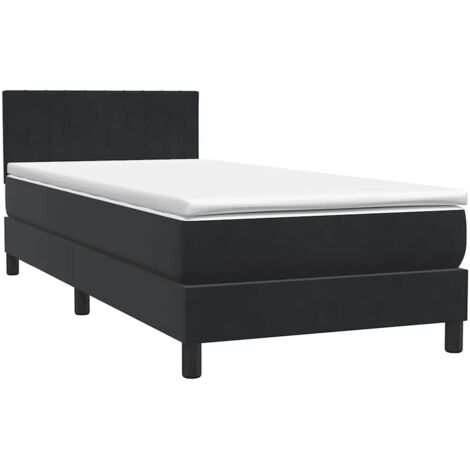 Boxspringbett mit Matratze Schwarz 80x220 cm Samt vidaXL