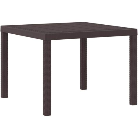 Gartentisch Braun 100x100x73 cm Poly Rattan vidaXL508268