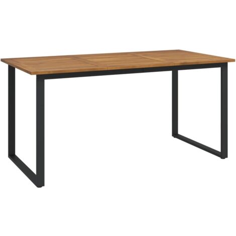 Gartentisch mit Beinen in U-Form 160x80x75 cm Massivholz Akazie vidaXL (1/5)