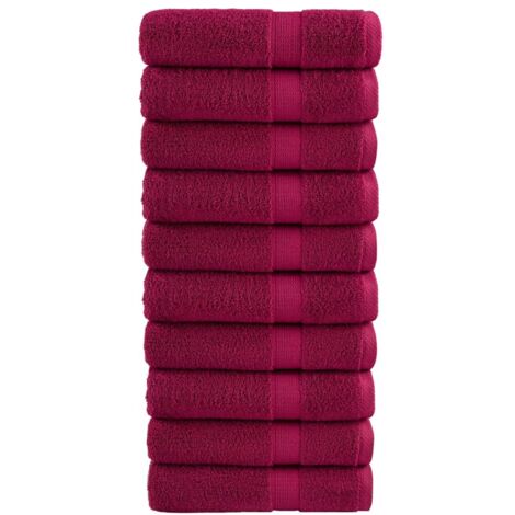 Premium-Handtücher SOLUND 10 Stk. Bordeaux 50x100 cm 600 g/m² vidaXL