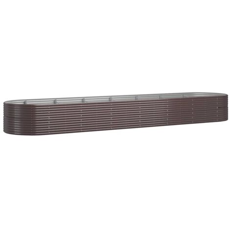 Hochbeet Pulverbeschichteter Stahl 584x140x68 cm Braun vidaXL