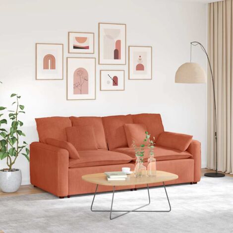Modulares Sofa mit Kissen Rot Orange vidaXL