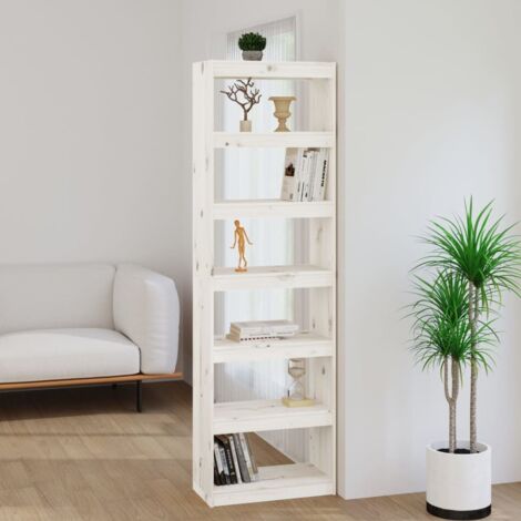 Bücherregal/Raumteiler Weiß 60x30x199,5 cm Massivholz Kiefer vidaXL (1/5)