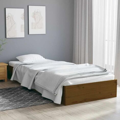 Massivholzbett ohne Matratze Honigbraun 75x190 cm vidaXL