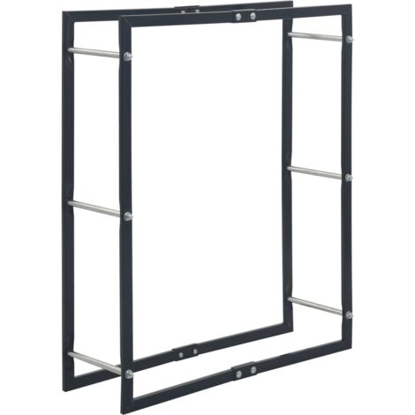 Brennholzregal Schwarz 80×25×100 cm Stahl vidaXL