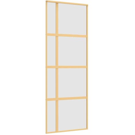 Schiebetür Golden 76x205 cm Matt ESG-Glas und Aluminium vidaXL37181