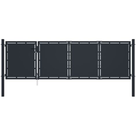 Gartentor Stahl 350 x 100 cm Anthrazit vidaXL177247