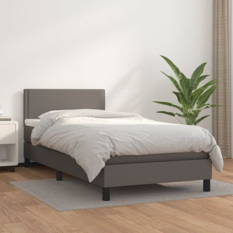 Boxspringbett mit Matratze Grau 100x200 cm Kunstleder vidaXL