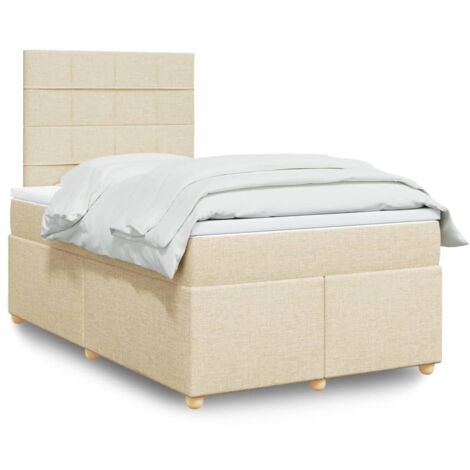 Boxspringbett mit Matratze Creme 120x190 cm Stoff vidaXL (1/5)