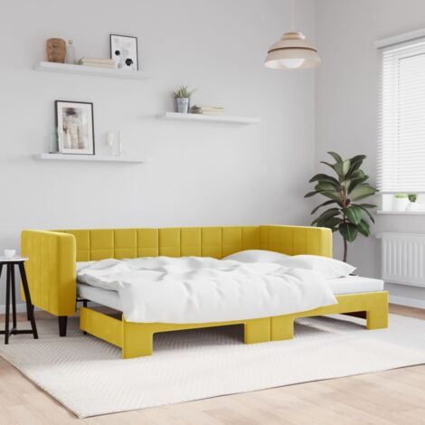 Tagesbett Ausziehbar Gelb 80x200 cm Samt vidaXL