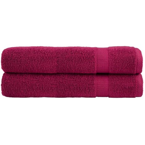 Premium-Handtücher SOLUND 2 Stk. Bordeaux 100x200 cm 600 g/m² vidaXL