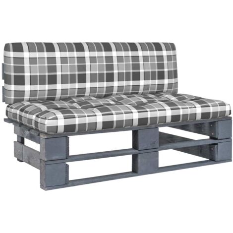 Outdoor-Mittelsofa Paletten Imprägniertes Kiefernholz Grau vidaXL