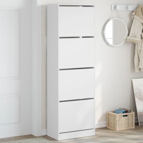 Schuhschrank mit 4 Klappen Weiß 60x34x187,5 cm vidaXL