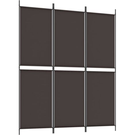 3-tlg. Paravent Braun 150x180 cm Stoff vidaXL