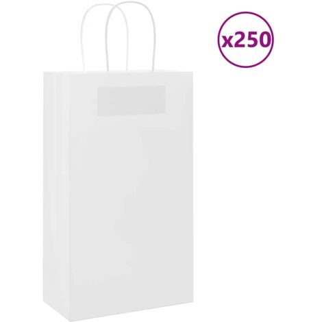 Papiertragetaschen 250 Stk. mit Henkeln Weiß 21x11x36 cm vidaXL