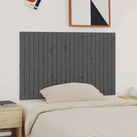 Wand-Kopfteil Grau 140x3x90 cm Massivholz Kiefer vidaXL