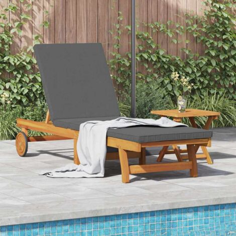 Sonnenliege 1-Person 2 pcs Braun Massivholz Akazie vidaXL