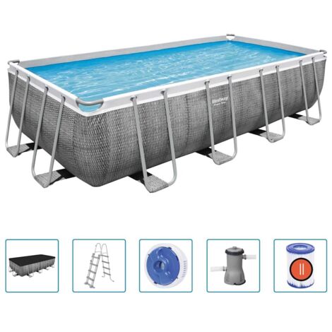 Power Steel Swimmingpool-Set Rechteckig 488x244x122 cm Bestway