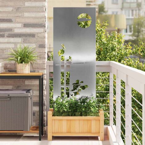 Garten Sichtschutz-Leinwand Silber 50 x 140 cm Verzinkter Stahl vidaXL