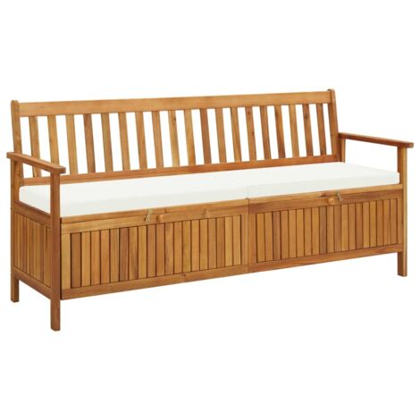 Sitzbank mit Stauraum und Sitzpolster 170 cm Massivholz Akazie vidaXL