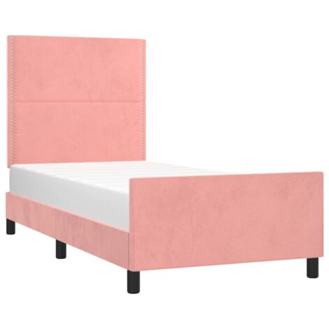 Bettgestell mit Kopfteil Rosa 90x190 cm Samt vidaXL (1/5)