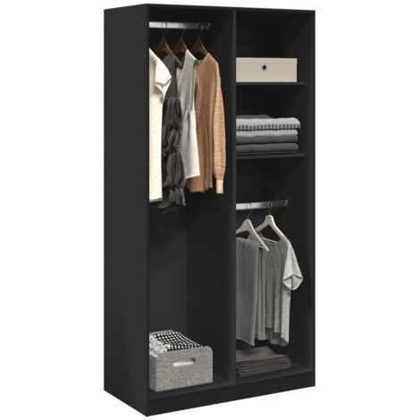 Kleiderschrank Schwarz 100x50x200 cm Holzwerkstoff vidaXL