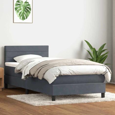 Boxspringbett mit Matratze Dunkelgrau 80x220 cm Samt vidaXL
