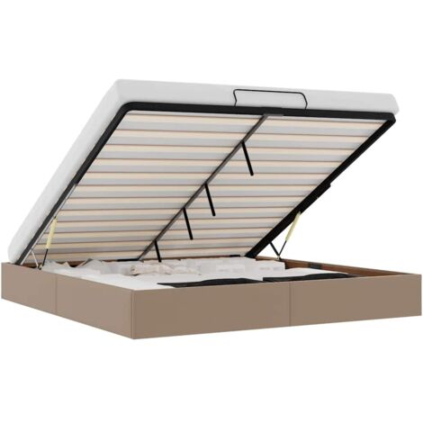 Ottoman-Bett ohne Matratze Cappucino 200x200 cm Kunstleder vidaXL