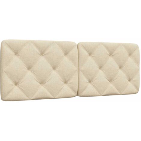 Kopfteil-Kissen Creme 140 cm Stoff vidaXL