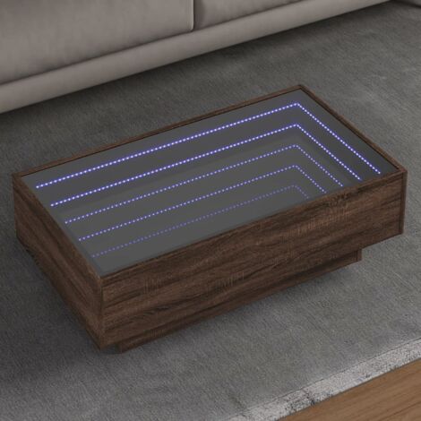 LED-Couchtisch Braun Eichen-Optik 90x50x30 cm Holzwerkstoff vidaXL