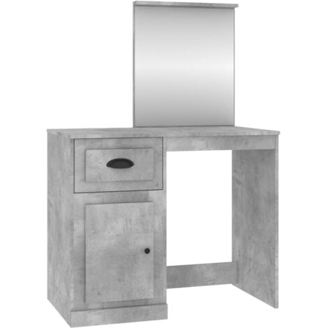 Schminktisch mit Spiegel Betongrau 90x50x132,5 cm Holzwerkstoff vidaXL