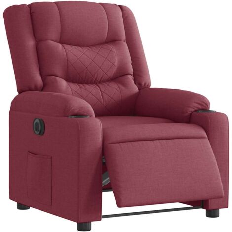 Relaxsessel Elektrisch Weinrot Stoff vidaXL