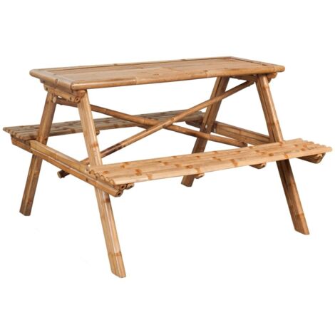 Picknicktisch 115x115x81 cm Bambus vidaXL