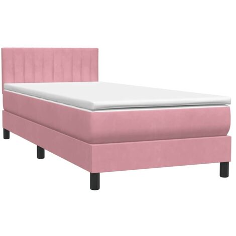 Boxspringbett mit Matratze Rosa 90x210 cm Samt vidaXL