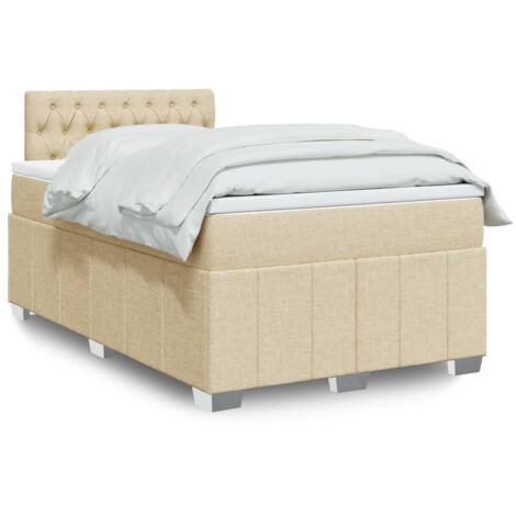 Boxspringbett mit Matratze Creme 120x200 cm Stoff vidaXL (1/5)