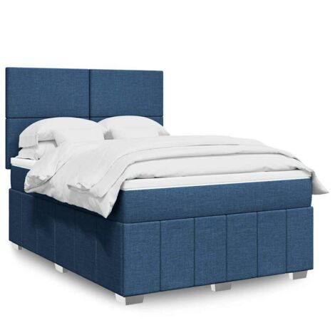 Boxspringbett mit Matratze Blau 140x190 cm Stoff vidaXL (1/5)