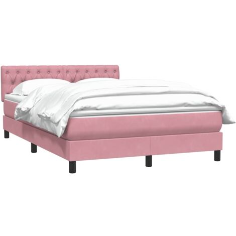 Boxspringbett mit Matratze Rosa 140x220 cm Samt vidaXL