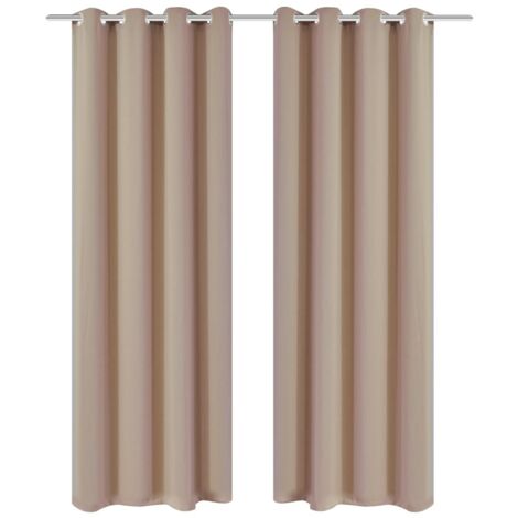 Verdunkelungsvorhänge 2 Stk. mit Metallösen 135 x 175 cm Creme vidaXL