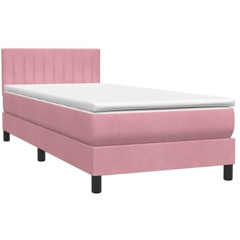Boxspringbett mit Matratze Rosa 90x220 cm Samt vidaXL