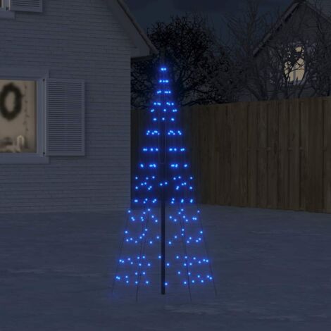 Lichterbaum auf Fahnenmast 200 LED blau 180 cm
