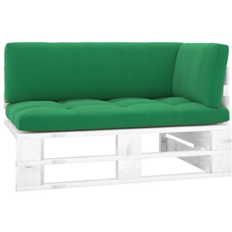 Outdoor-Ecksofa Paletten Kiefernholz Imprägniert Weiß vidaXL