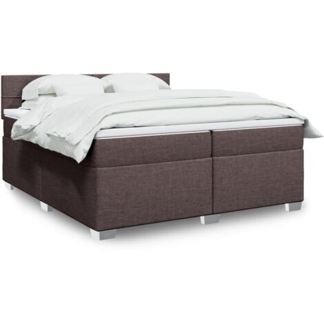 Boxspringbett mit Matratze Dunkelbraun 200x200 cm Stoff vidaXL