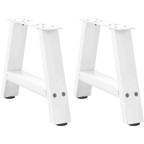 Couchtischbeine A-Form 2 Stk. Weiß 50x(30-31) cm Stahl vidaXL
