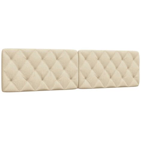 Kopfteil-Kissen Creme 200 cm Stoff vidaXL