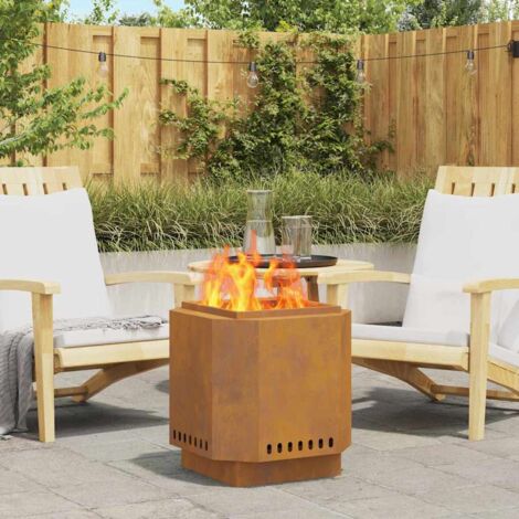 Feuerstelle Rauchfrei 48x48x51 cm Cortenstahl vidaXL698068