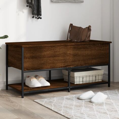 vidaXL Sitzbank mit Stauraum aus braunem Eichenholz 100x42,5x47 cm
